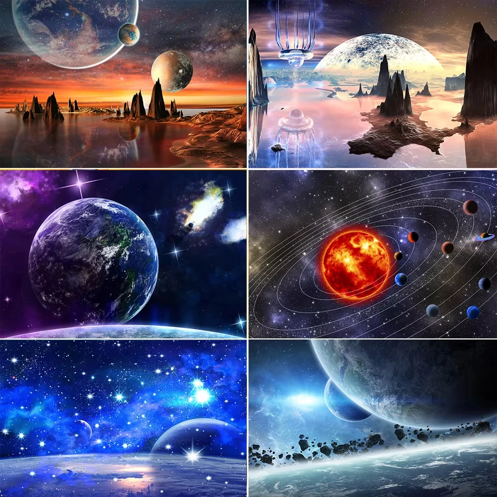 Diamant-Malerei-Set Weltraum Universum Kosmische Galaxie Nebel Sternenhimmel Planeten-Design Mosaik Kreuzstich für Raumdekoration
