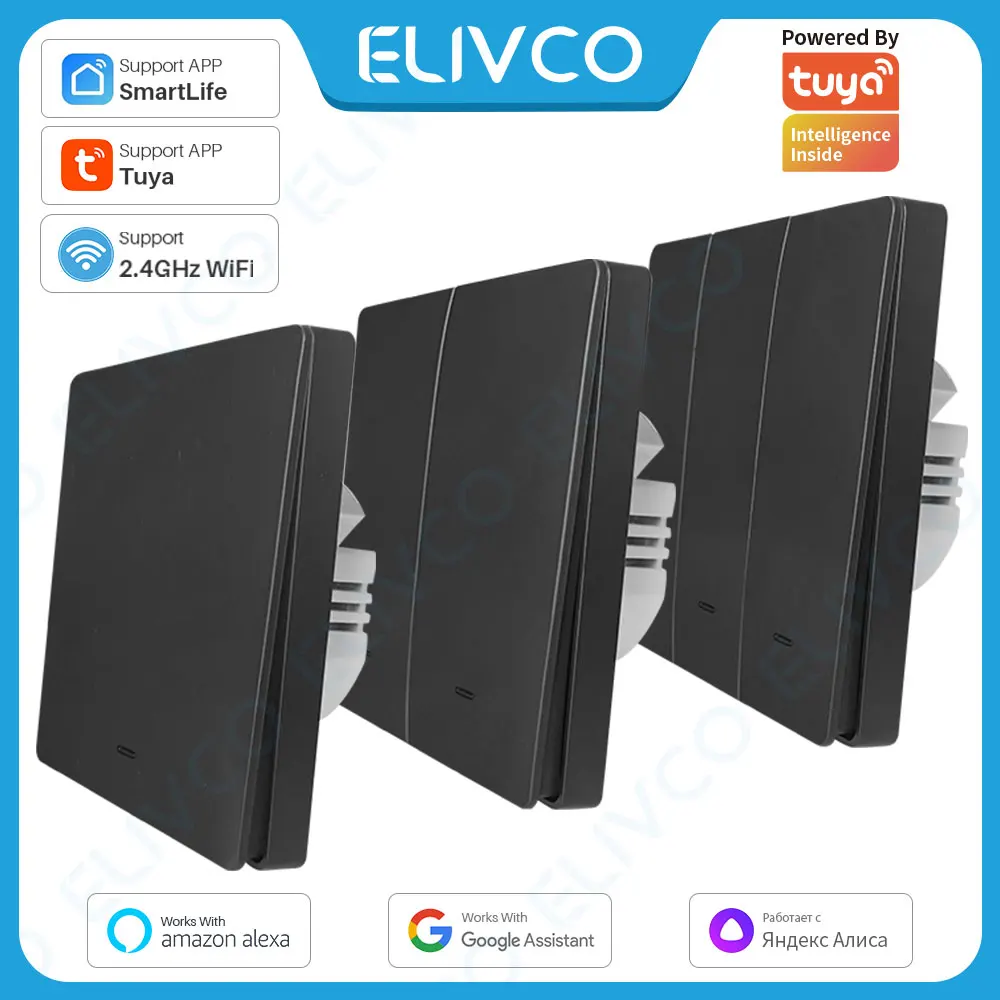Tuya Smart WiFi Switch No Neutral Wire Required wall Switch Smart life App Remote Control Timing Voice control