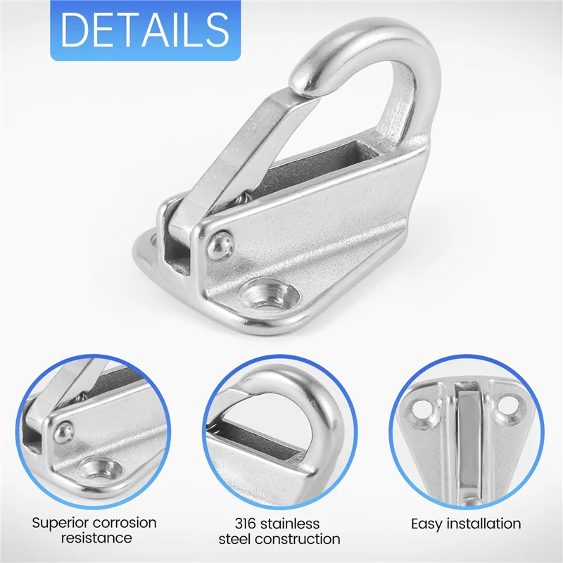 M93K-القارب البحري درابزين السنانير الفولاذ المقاوم للصدأ الربيع المفاجئة نوع الحاجز الحاجز هوك شماعات 1 قطعة #3