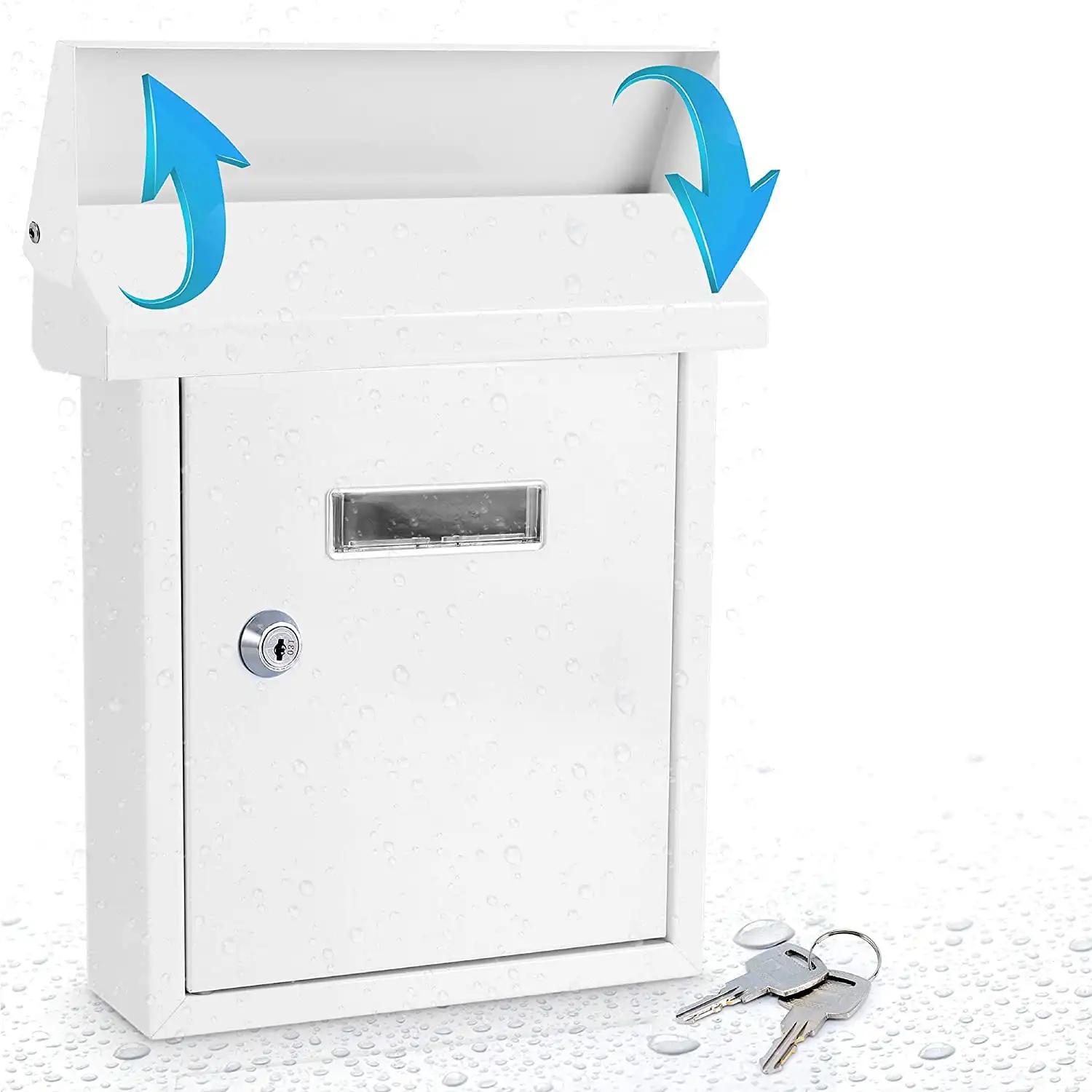 

SLMAB01 Indoor Outdoor Wall Mount Locking Mailbox with Window White Durable and weather-resistant construction Easy to install