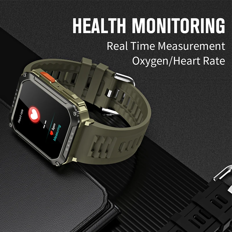 Montre intelligente militaire robuste pour hommes, Android, IOS, montres de fitness, étanche IP67, 2.01 en effet, voix AI, Bluetooth, appel