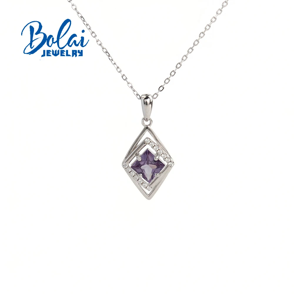 

925 sterling silver Pendant necklace synthetic color change Alexander fine jewelry for women and girls daily wear