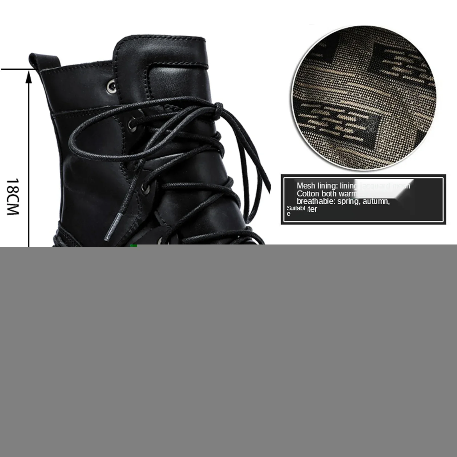 Fashion Men's Genuine Leather Motorcycle Boots Thick Heel Mid-calf Skull Combat Boots Goth Round Toe Western Cowboy Shoes