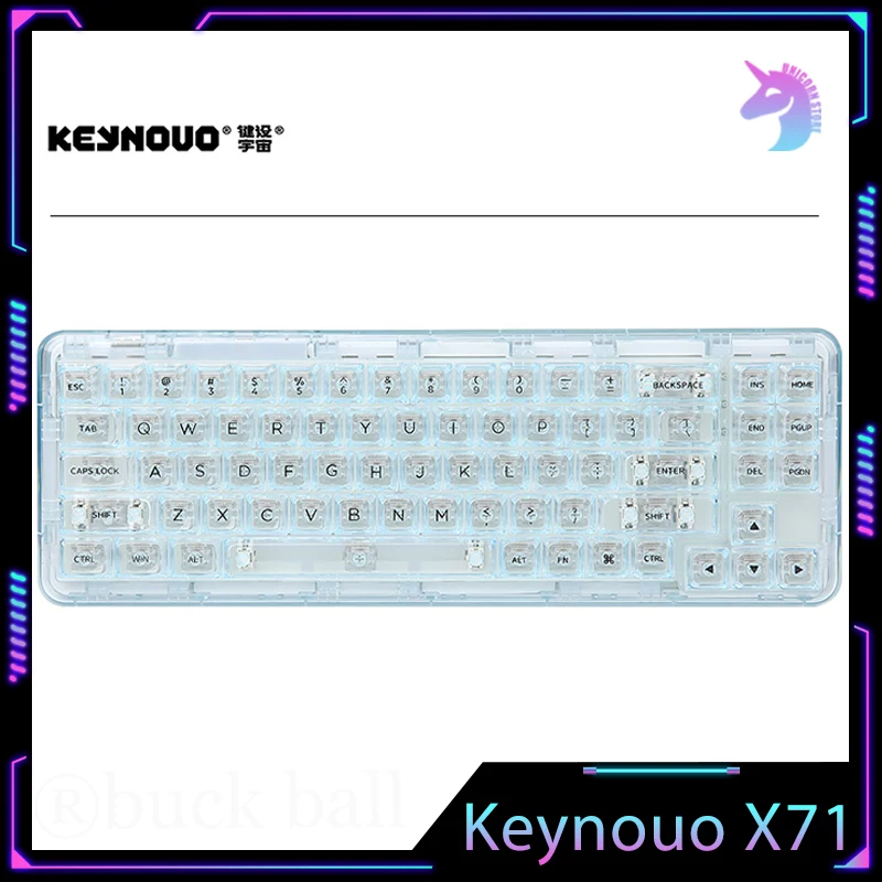 

Keynouo X71 Mechanical Keyboard 71 Keys 3Mode Gamer Keyboard USB/2.4G/Bluetooth Wireless Keyboard Hot-swap Gaming Keyboard Gift