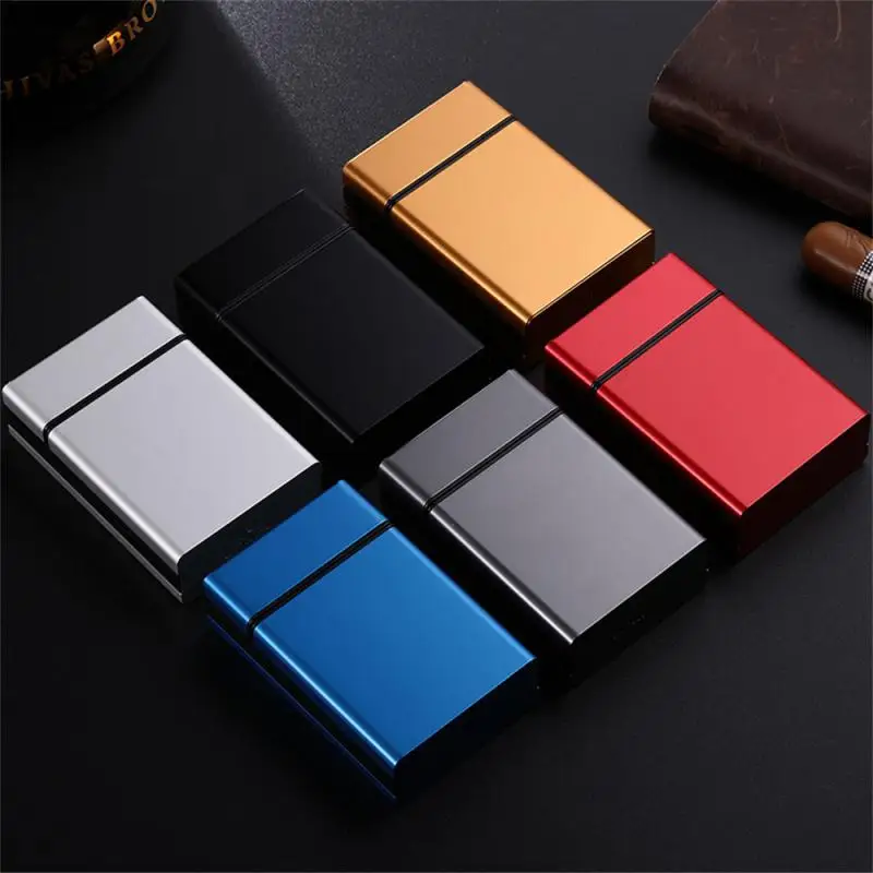 Portable Cigarettes Slim Aluminum Cigarette Case Cigar Tobacco Holder Storage Container Smoking Accessories Does Not Contain Gas