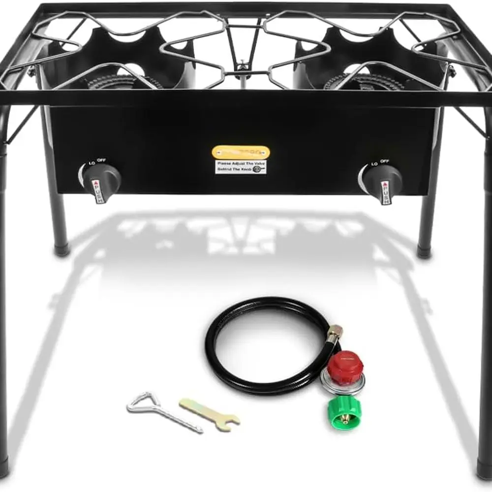 

Portable Outdoor Dual-Fuel Camping Stove for Cooking, Brewing, and Sauce Making