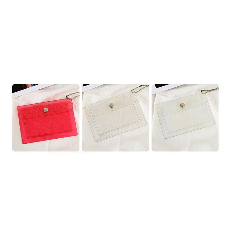 Transparent Wallet 4 Colors Meal Card Holder  Fastener Sleeve PVC Mini Card Sleeve For Business Card