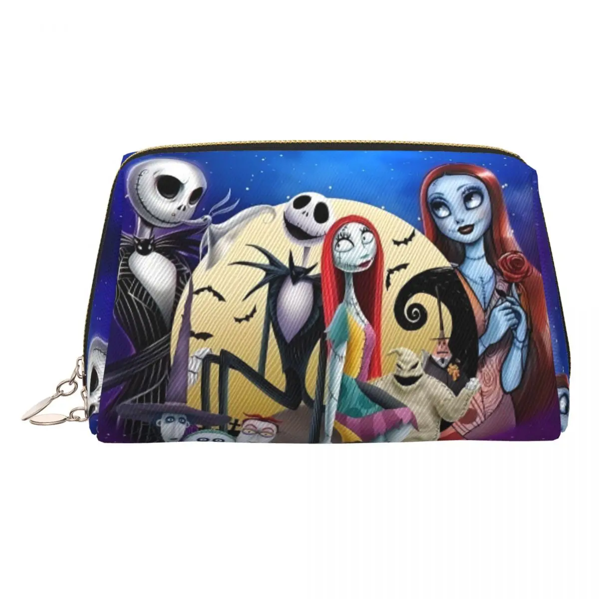 

Custom Nightmare Before Christmas Jack Travel Cosmetic Bag Women Funny Makeup Toiletry Organizer Lady Beauty Storage Dopp Kit