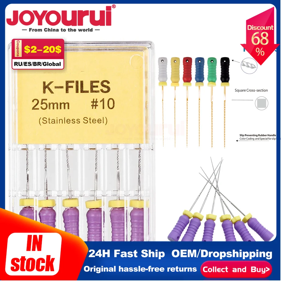 Arquivos De Canal De Raiz De Aço Inoxidável, Ferramentas De Dentista, Instrumentos De Laboratório, Uso Manual, K-Files, Endodôntico, 08 #, 21mm, 25mm, 1 Caixa