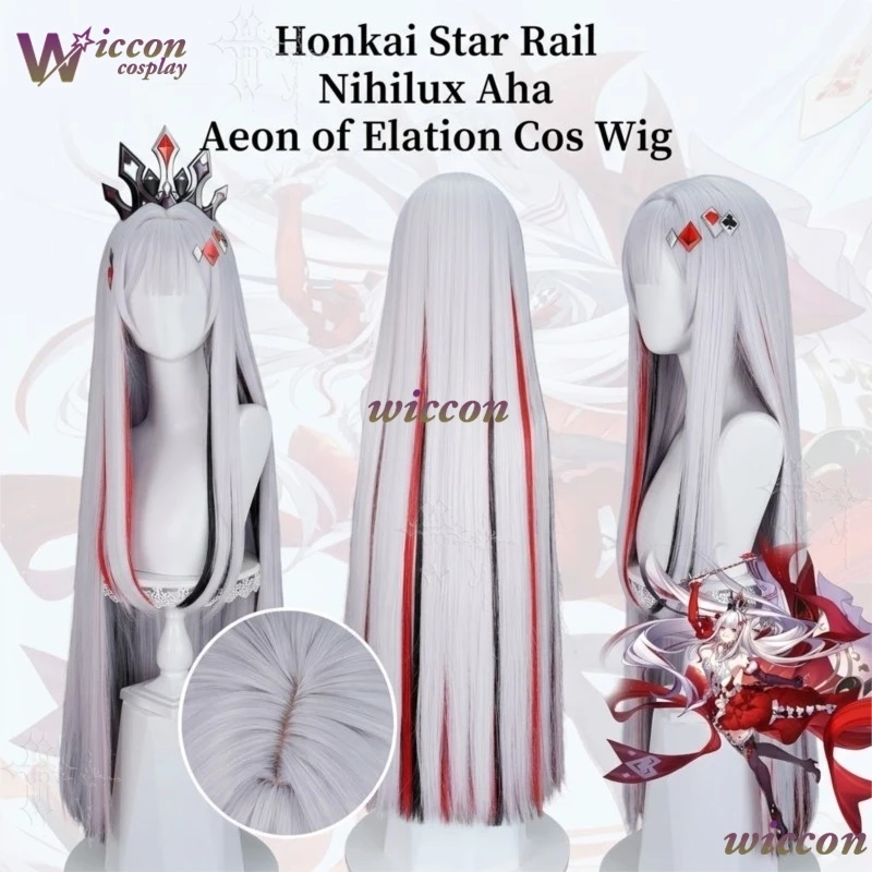 WonkaCos Honkai Star Rail Nihilux Aha Aeon Of Elation Cos Wig With Simulated Scalp Top Anime Game Hairpiece For Role Play Party