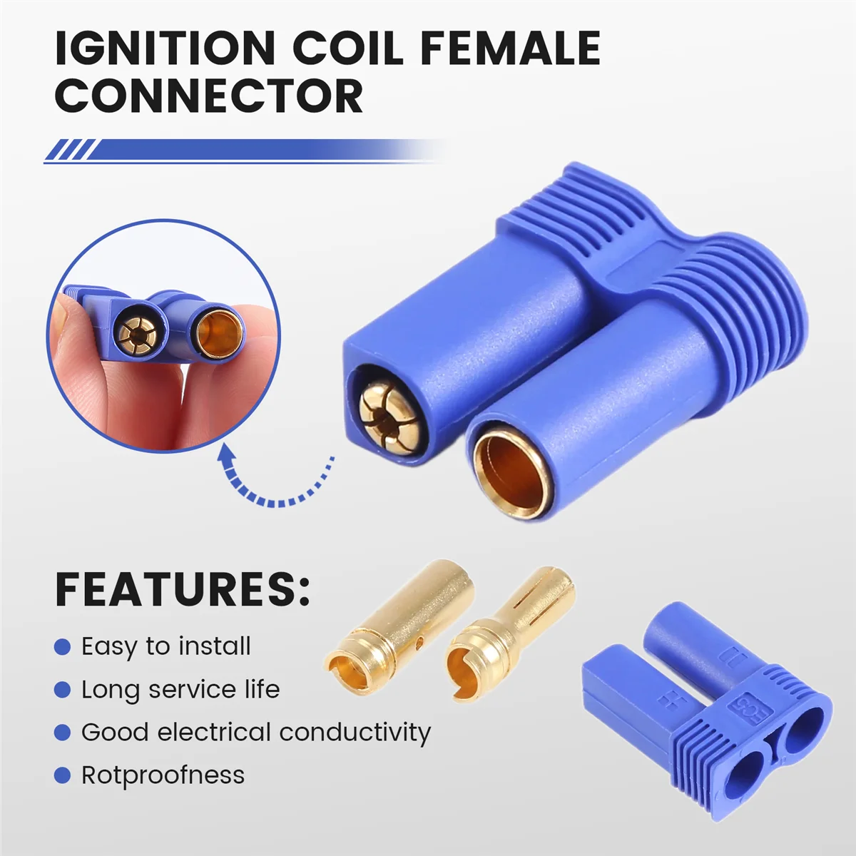 Nuevo 5 pares de conector tipo bala EC5 hembra + macho para batería/Motor RC ESC LIPO