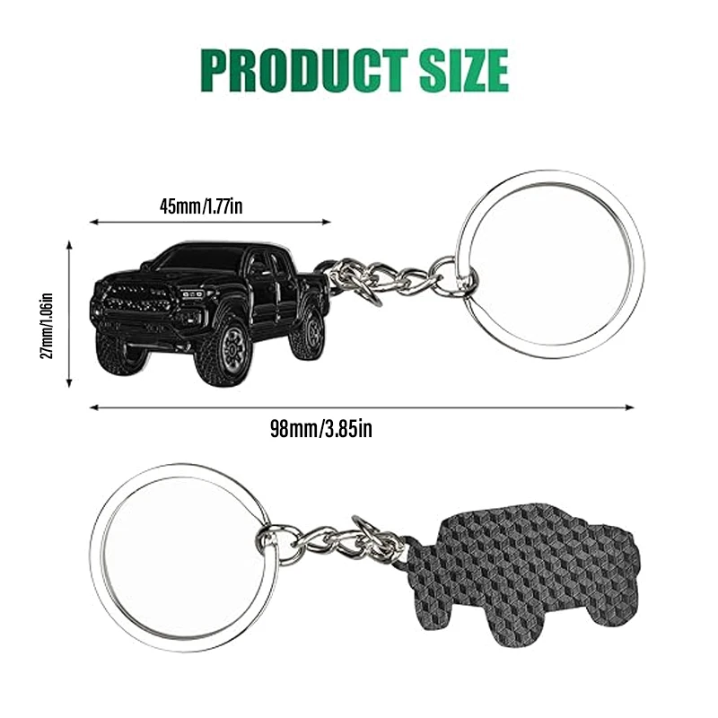 Zinc Alloy Uncoated Car Model Pendant Keychain Tacoma Style Metal Keychain Suitable for Toyota Tacoma Durable Decor Accessories