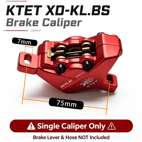 Pinza de Freno KTET XD-KL.BS, Pinza Individual Solo para Bicicleta Eléctrica Ridstar Q20 Q20 Pro H26 Pro, Hidráulica de 2 Pistones