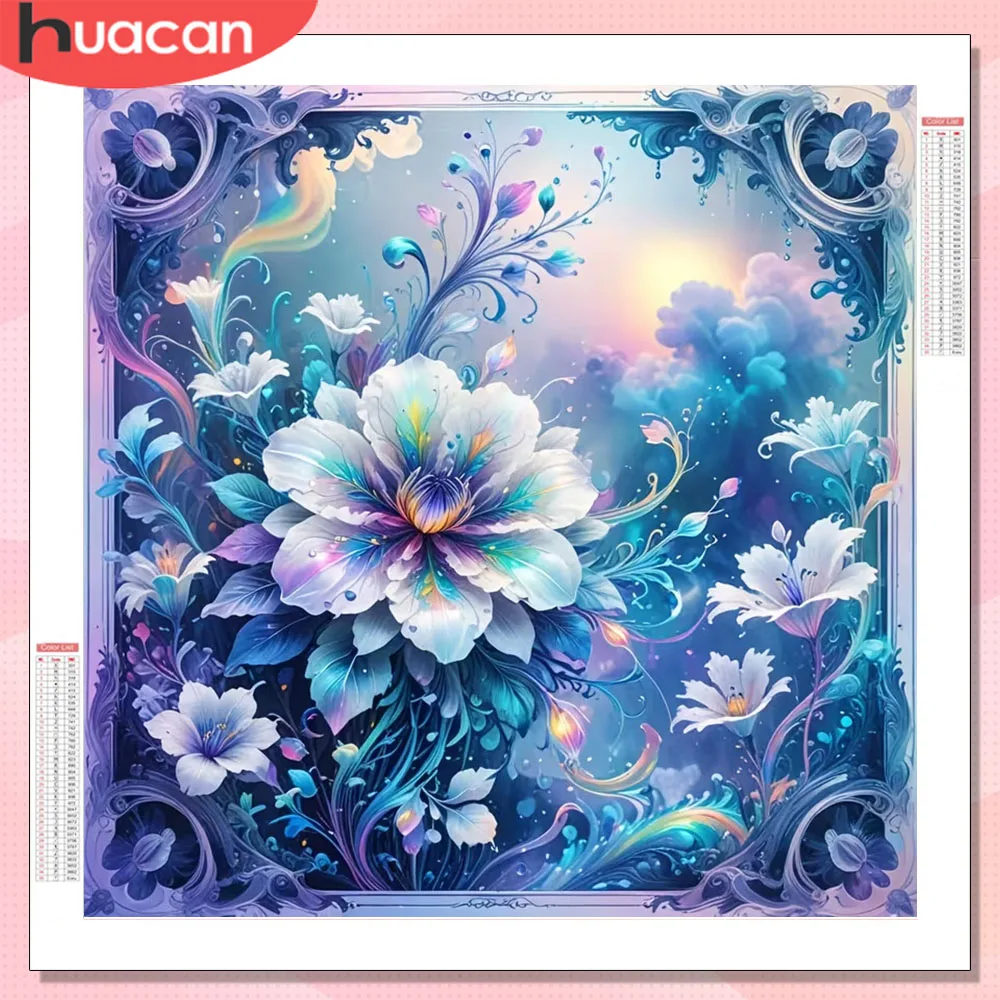 HUACAN Diamant-Mosaik Blumen-Harz Quadratische Diamanten Kunstharz-Blumenstickerei für Erwachsene Komplettes Set Einzigartiges Geschenk Heimdekoration Handgefertigt