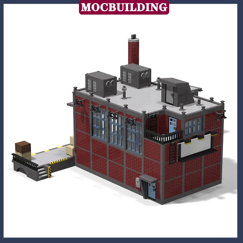 MOC City Street View Building Warehouse Model Assembly Building Block Industrial Chemical Plant Collection Series Toy Gifts