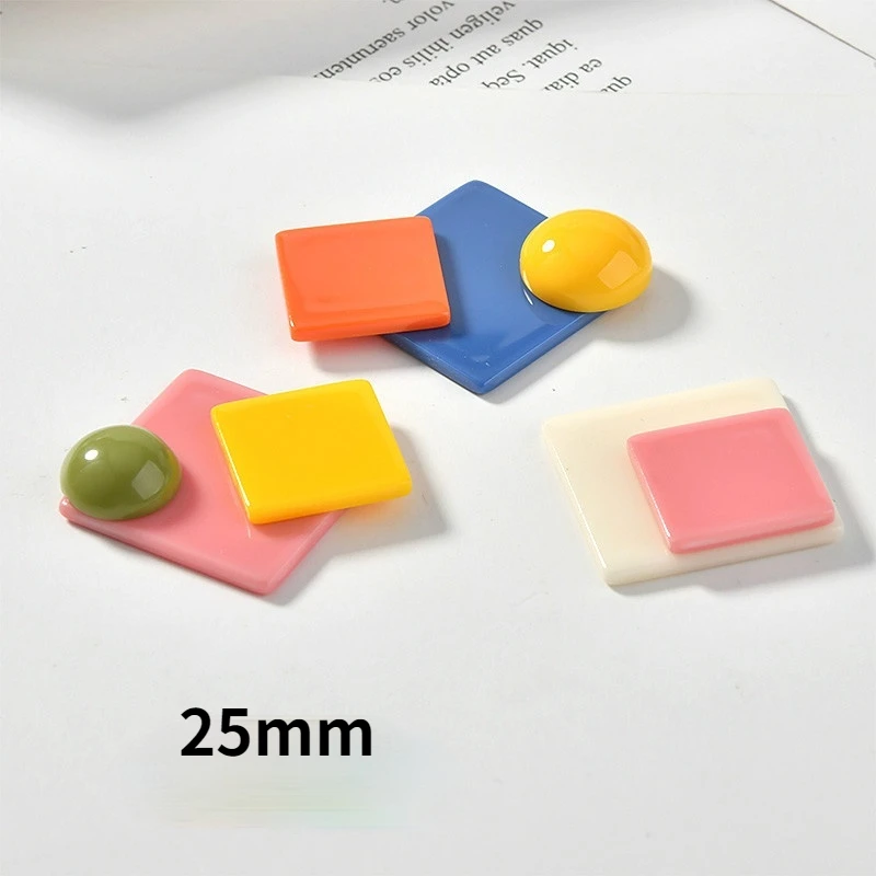 Korean-Style Fruta Square 27mm Color Acrylic DIY Handmade Hairpin Ornament Earrings Ear Stud Material Accessories 10pcs