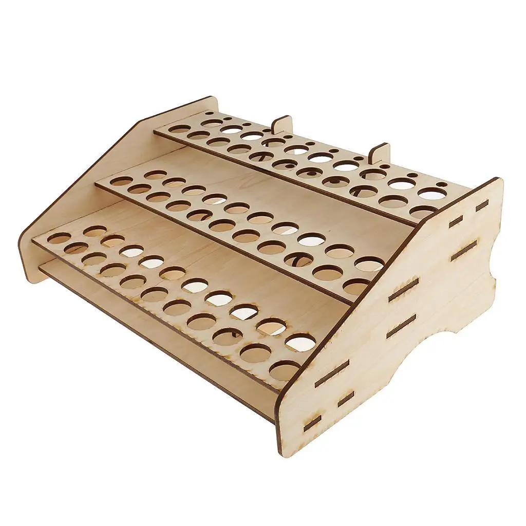 Paint Stand Wood Organizer Multi Slot Modeling Tool Rack Craft Shelf for Home Workshop Studio Supplies