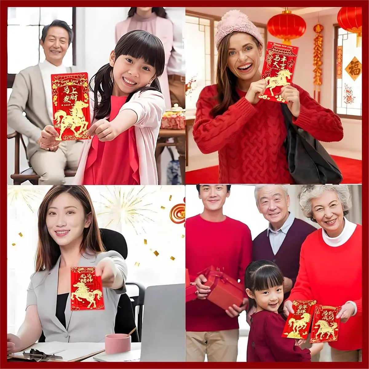 24PCS Chinese New Year Red Envelopes, Lunar New Year Envelopes Decorations Chinese New Year Gifts, 2026 Red Envelopes
