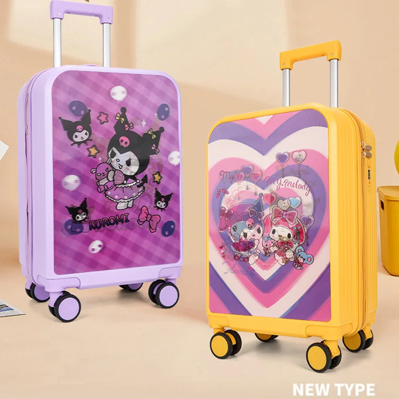 

Sanrio Kuromi Hello Kitty Anime Kawaii Children Luggage Large Capacity Wheel Suitcase Cute My Melody Cartoon Storage Box Gifts