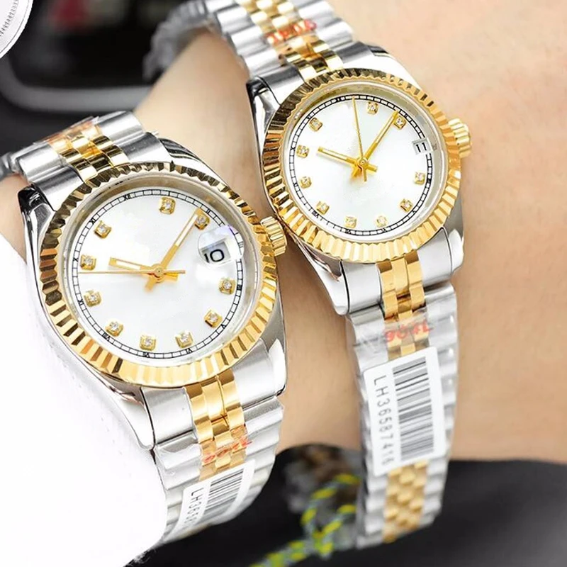 2025 новые роскошные модные часы для пар, механические часы, циферблат 28 мм/36 мм, браслет из нержавеющей стали, созданный вдохновении