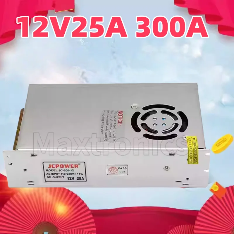 

25A Hight Quality DC12V 300W Switching Power Supply Driver Lighting Transformer for LED Strip AC 110-240V To DC Fan 12V Adapter