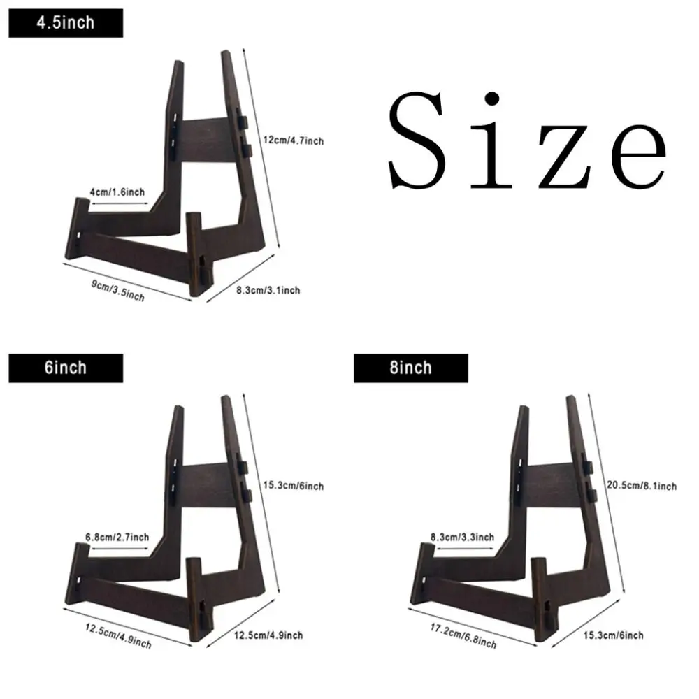 4.5/6/8 بوصة الفن عرض موقف خشبي خمر إطار الصورة حامل متعدد الأغراض المضادة للانزلاق كتاب عرض موقف ديكور #6