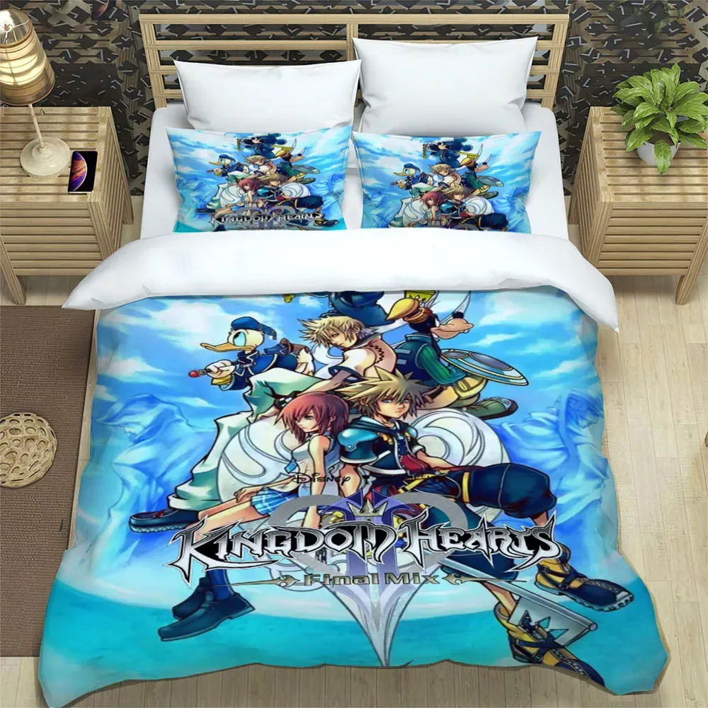 Cartoon Kingdom Hearts Print Bedding Sets exquisite bed supplies set duvet cover comforter set bedding set luxury birthday gift