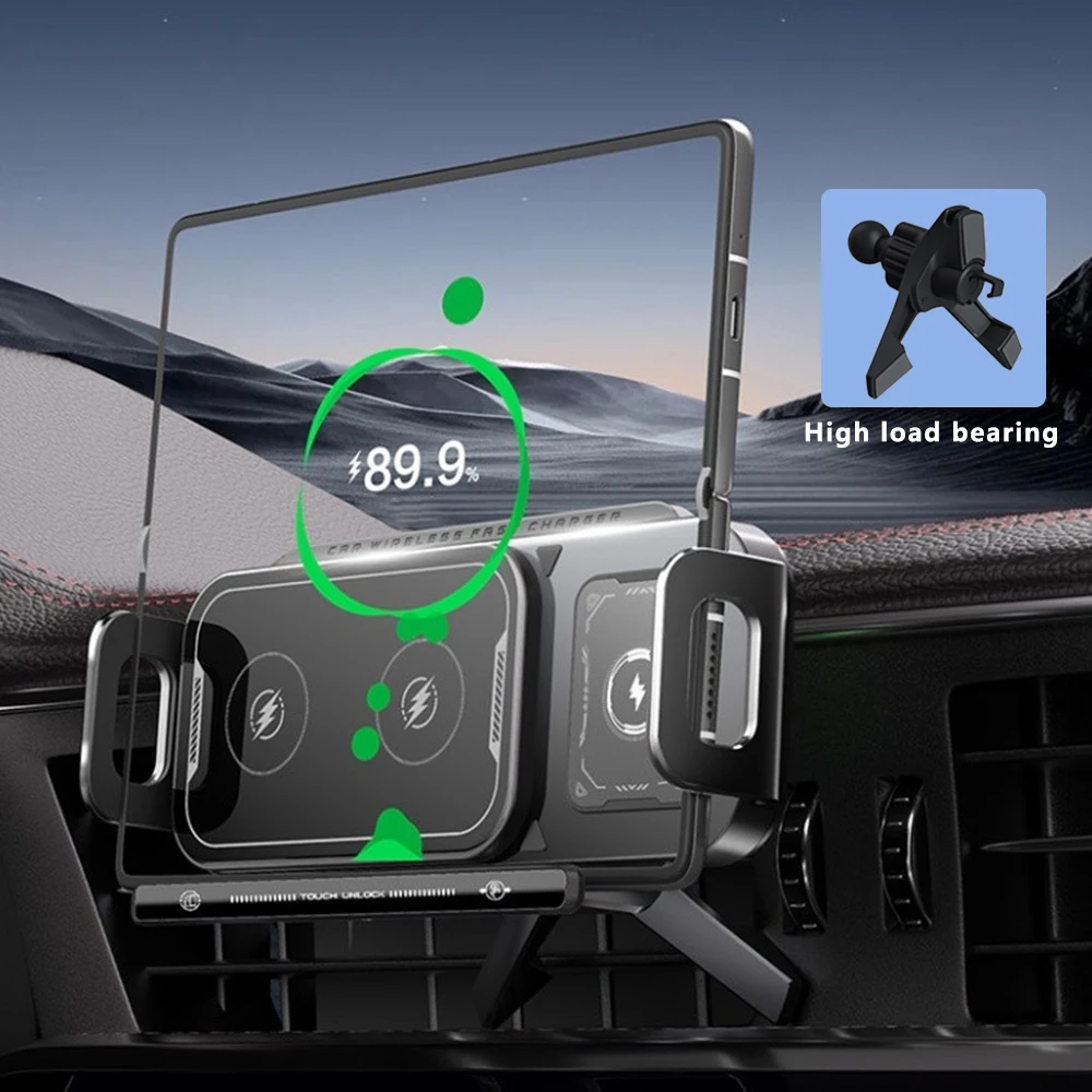 

Автомобильное беспроводное зарядное устройство, держатель для телефона, универсальный держатель для мобильного телефона, интеллектуальный индукционный электрический вращающийся кронштейн для зарядки