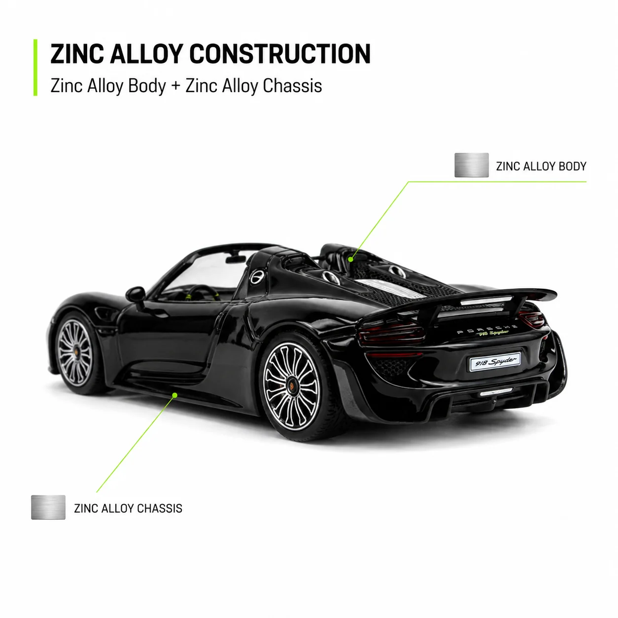 Trends Hobby 1/64 Porsche 918 Spyder Super Vehicle Miniature Model Alloy Toy Car Free Wheels Diecast Metal Collection Gift image 5