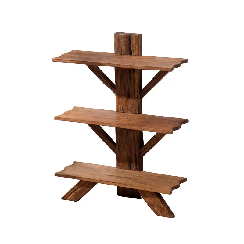 Solid wood wall countertop storage racks are wall-mounted decorations