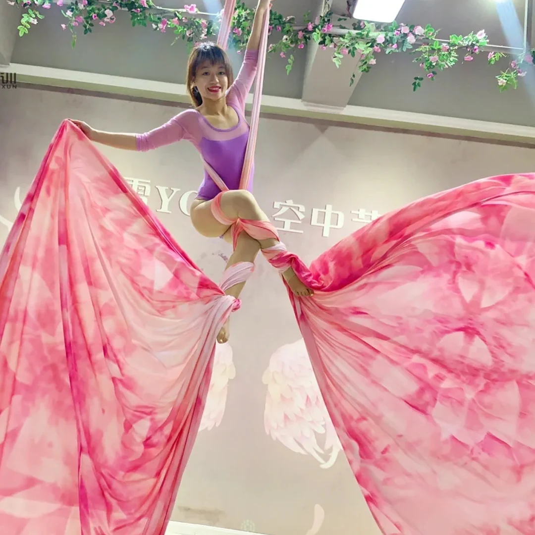 

12 м воздушный шелк Ombre градиент цвета йога фитнес растягивающийся пояс для тренажерного зала Крытый йога студия воздушный гамак для йоги