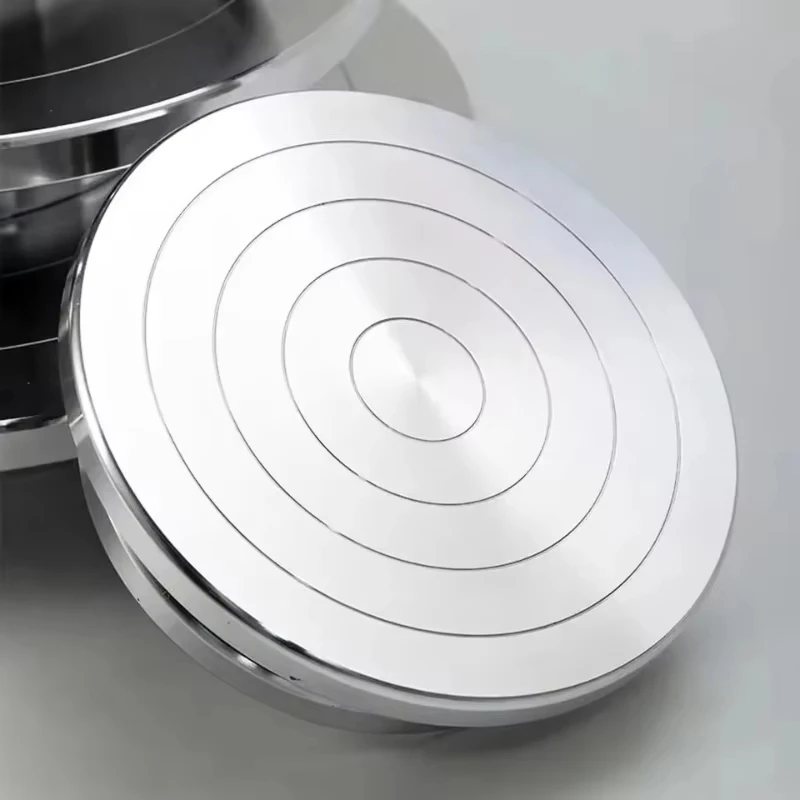 

Aluminum Alloy Ceramic Turntable DIY Double Sided Sculpture Turntable Clay Figurine Model Turntable Cake Handwheel