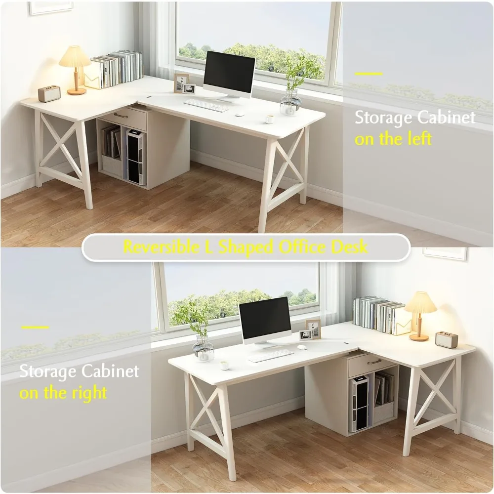 2-person Desk with Storage Cabinet -94 