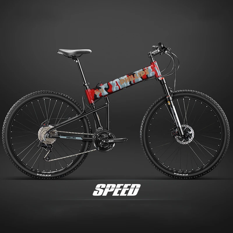 NONE 26 zoll 27,5 zoll Klapp Mountainbike Achse Falten Racing Fahrrad Faltbare Mountainbike Stoßdämpfende MTB Axial Faltrad 3