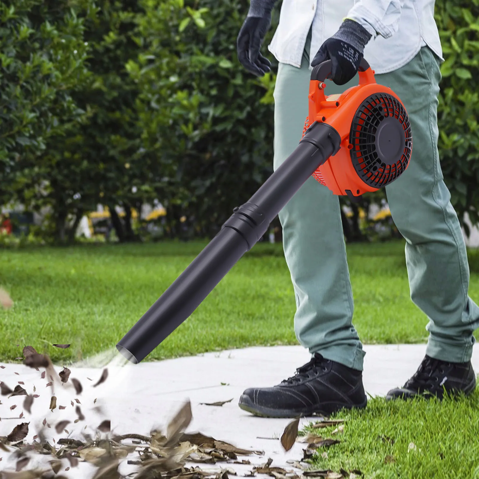 360° 2-Stroke Protective Mesh Housing Gas Powered Leaf Blower Handheld Cordless Blower for Dust Blowing and Sanitation Cleaning