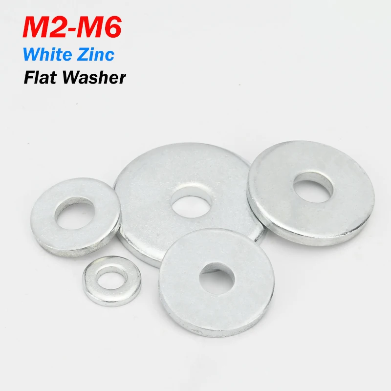 

Круглые гладкие шайбы из белой цинковой углеродистой стали M2 M3 M4 M5 M6, плоская шайба, толщина плоской шайбы шириной 0,5–1 мм