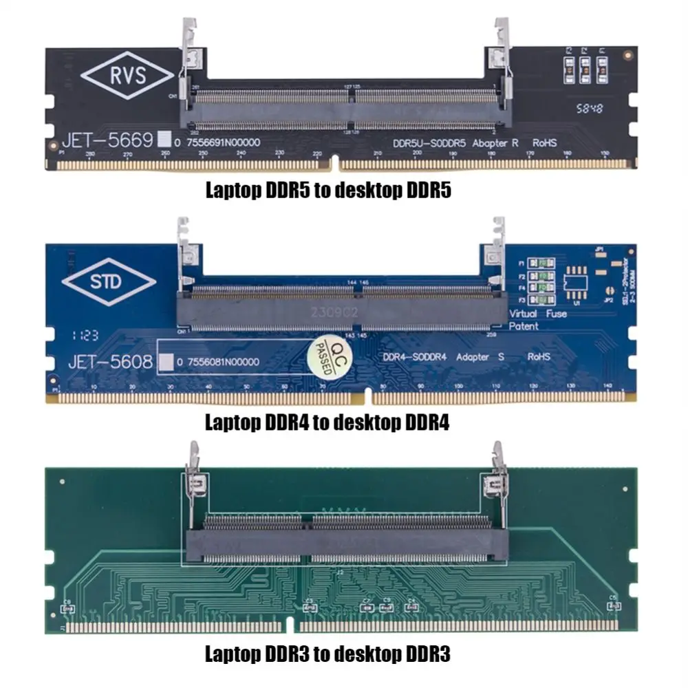 4-Layered PCB Design SO-DIMM to DIMM Adapter 240pin 288pin Upgraded Version DDR3 DDR4 DDR5 RAM Adapter Card Better Protection