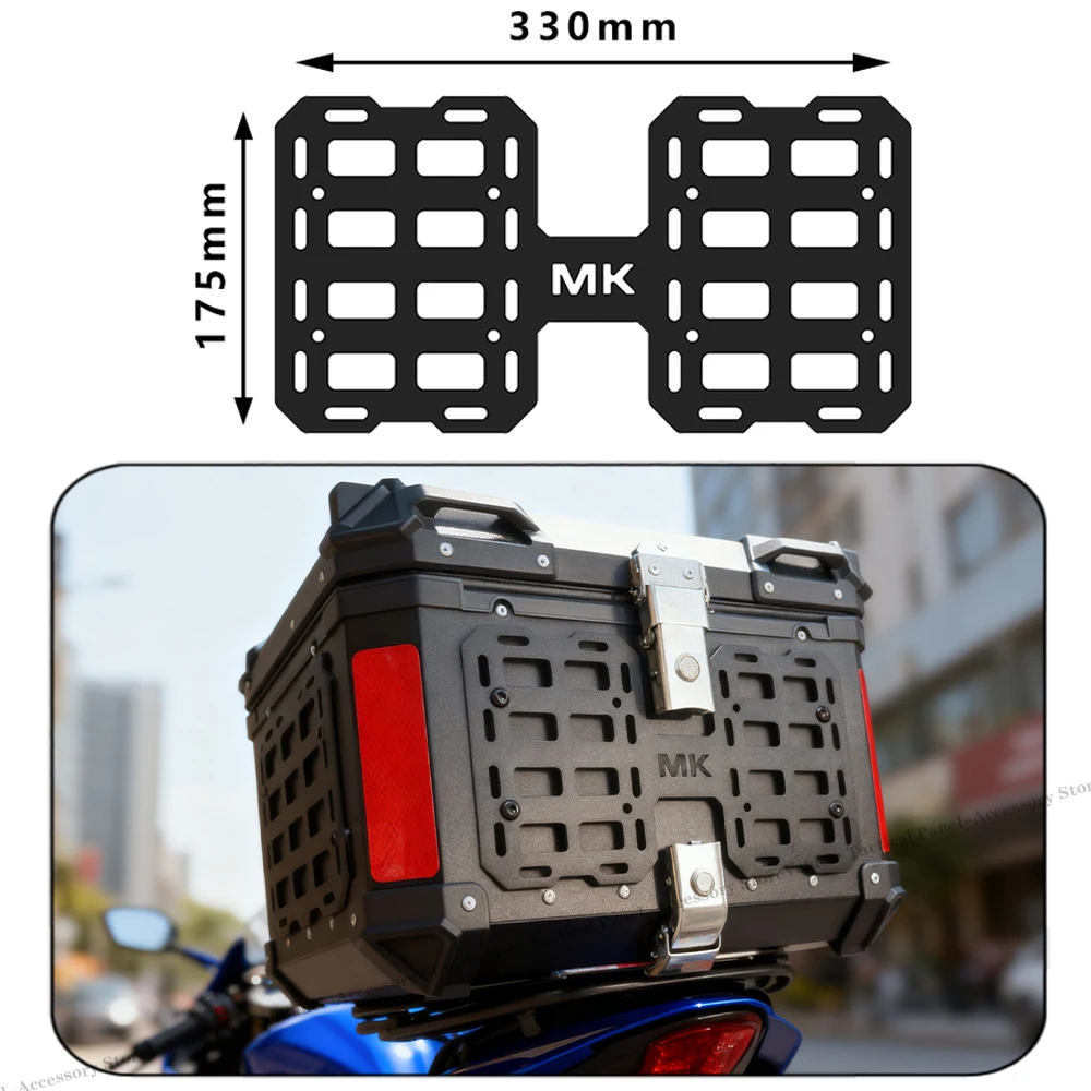 1PCS Motorcycle Top Case Quick-Mounting Molle Panel Aluminum Alloy Tactical Storage Box Universal Side Box Modular Organizer