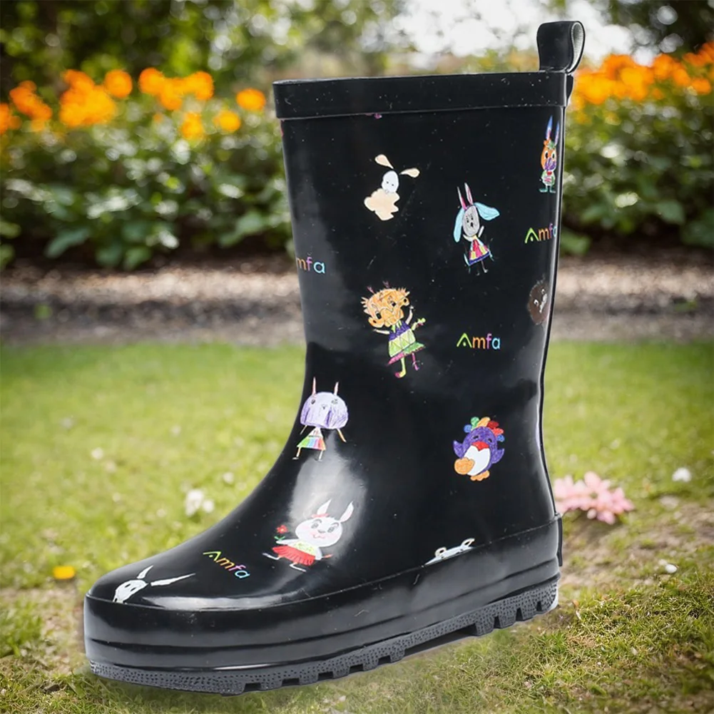 Rain Boots for Girls and Boys Waterproof Wellington Boots Printed Rain Shoes Mud Boots for Outdoor