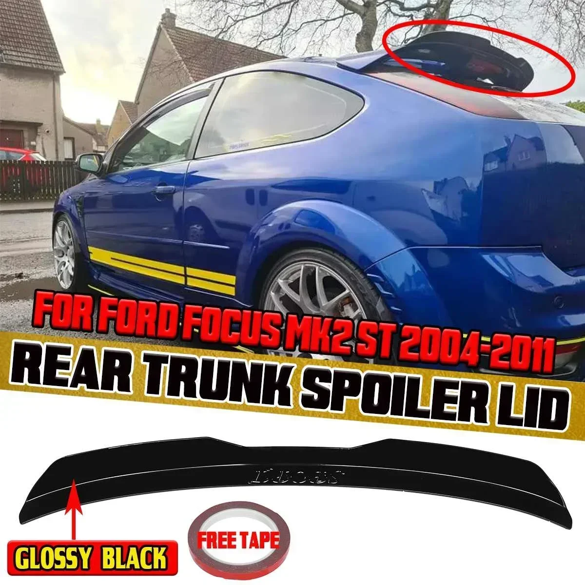 High Quality Car Rear Trunk Roof Spoiler Lip Boot Wing Lip For FORD FOCUS MK2 ST 2004-2011 Rear Roof Lip Spoiler Wing Body Kit