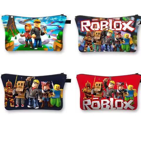 New Style Roblox Cartoon Creative Cosmetic Bag for Children, Large-Capacity Storage Bag, Unisex Travel Bag for Men and Women