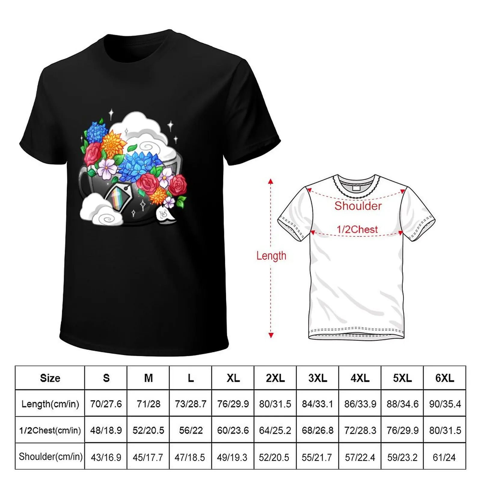 Disability Pride Flag Teacup T-Shirt Plus Size Loose Fit T-Shirt