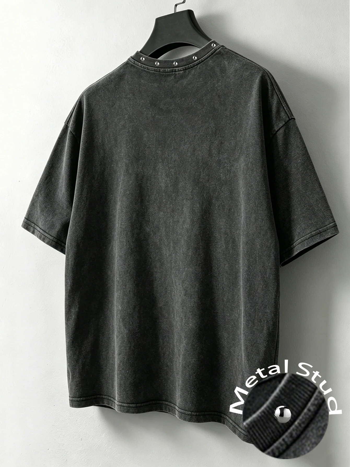 Unisex Vintage Street-Style Studded T-Shirt (Music Festival Style)