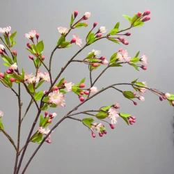 Artificial Draped Crabapple Fake Flower, Cherry Blossom Ornaments, Elegant Wedding, Home, Living Room Decoration, New