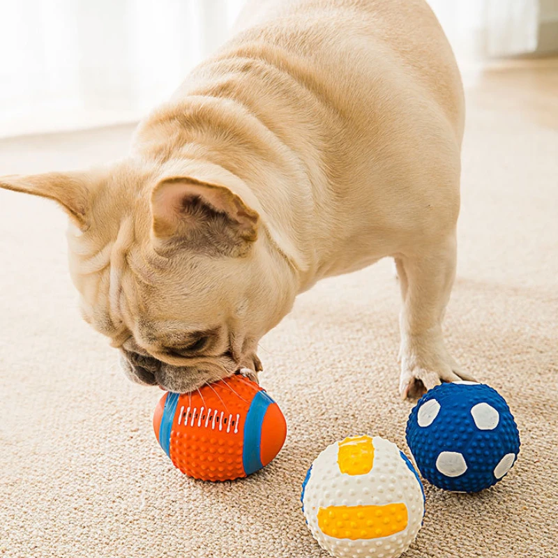 Pet Toys Balls Exercise Balls Dog Latex Audible Toys Teething & Bite Resistant Relief Small & Medium Dogs Training Use