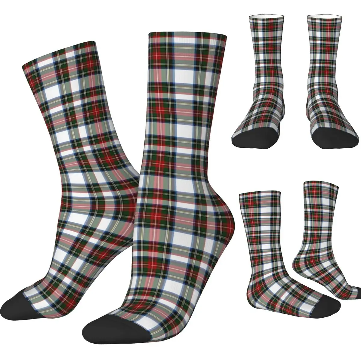 Winter Warm Casual Unisex Clan Stewart Tartan Plaid Pattern Socks Sweat Absorbing Basketball Socks