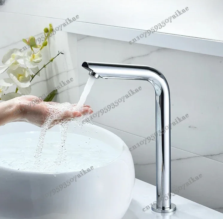 Bathroom Faucet Smart Sensor Basin Faucet Automatic Touch Free Infrared Tap Touchless Hot Cold Water Mixer Single Hole