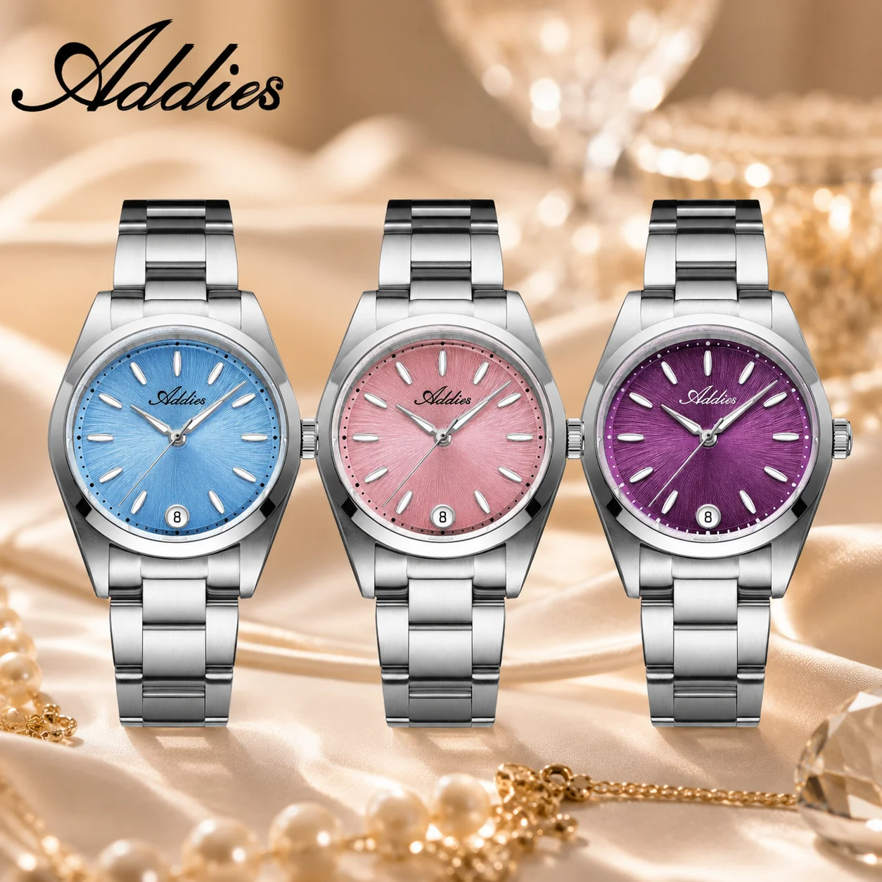 ADDIES Sapphire Glass Wristwatches for Women BGW9 Luminous Women's Quartz Wristwatch 5Bar Waterproof 316L Stainless Steel Watch