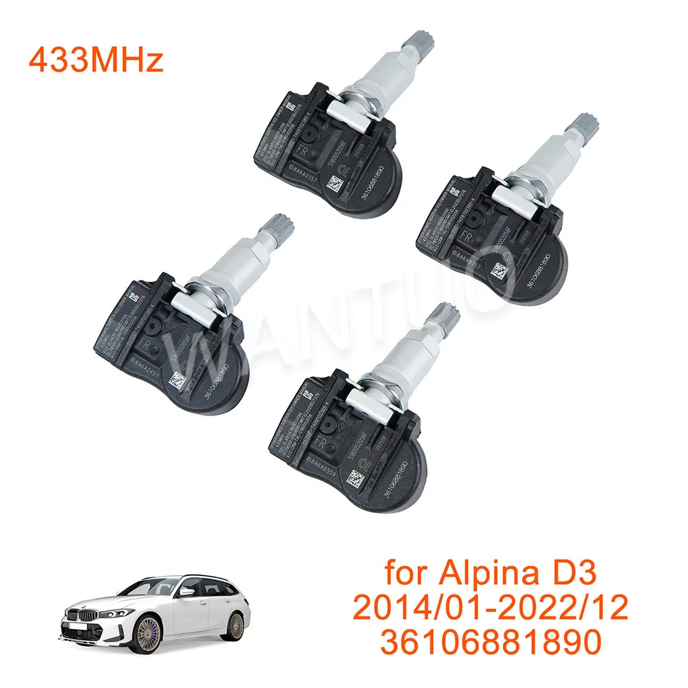 

36106881890 1/4Pcs 433MHz TPMS Tire Pressure Monitoring Sensor for Alpina B3 B4 D3 D4