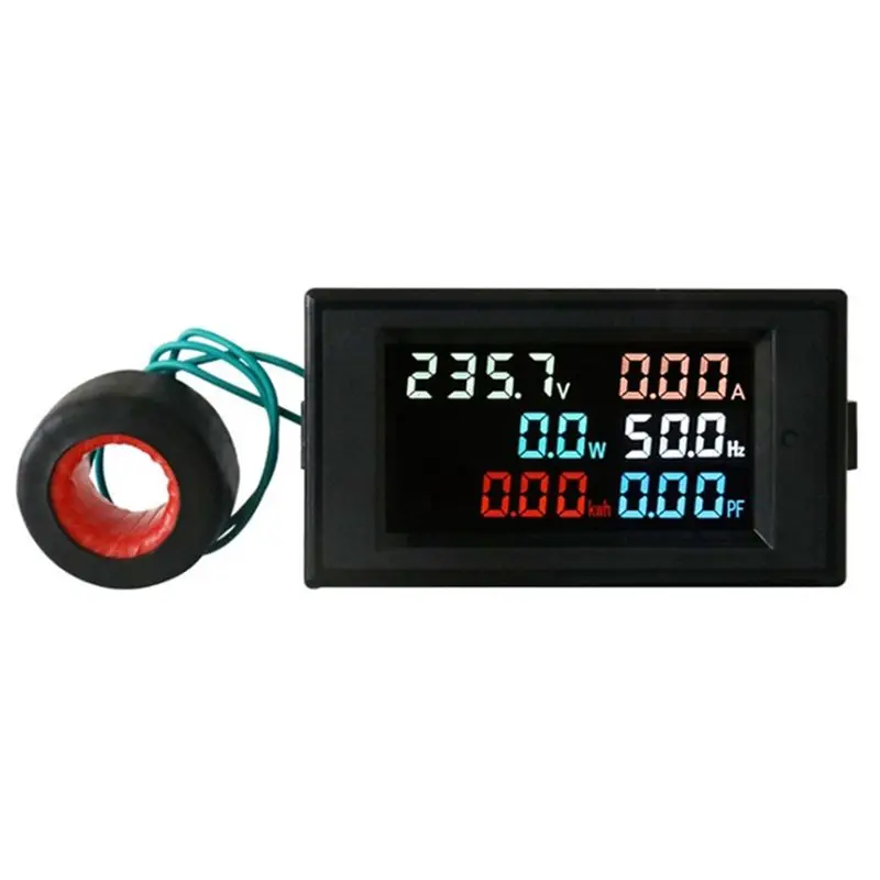 

A01E-AC200-450V 100A LCD Digital Panel Wattmeter Energy Power Meter Voltage Voltmeter Current Ammeter Frequency Indicator